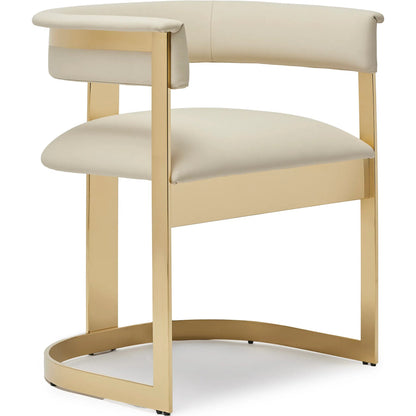 Darcy II Dining Chair by Interlude Home. Made from stainless steel, leather in a modern style.