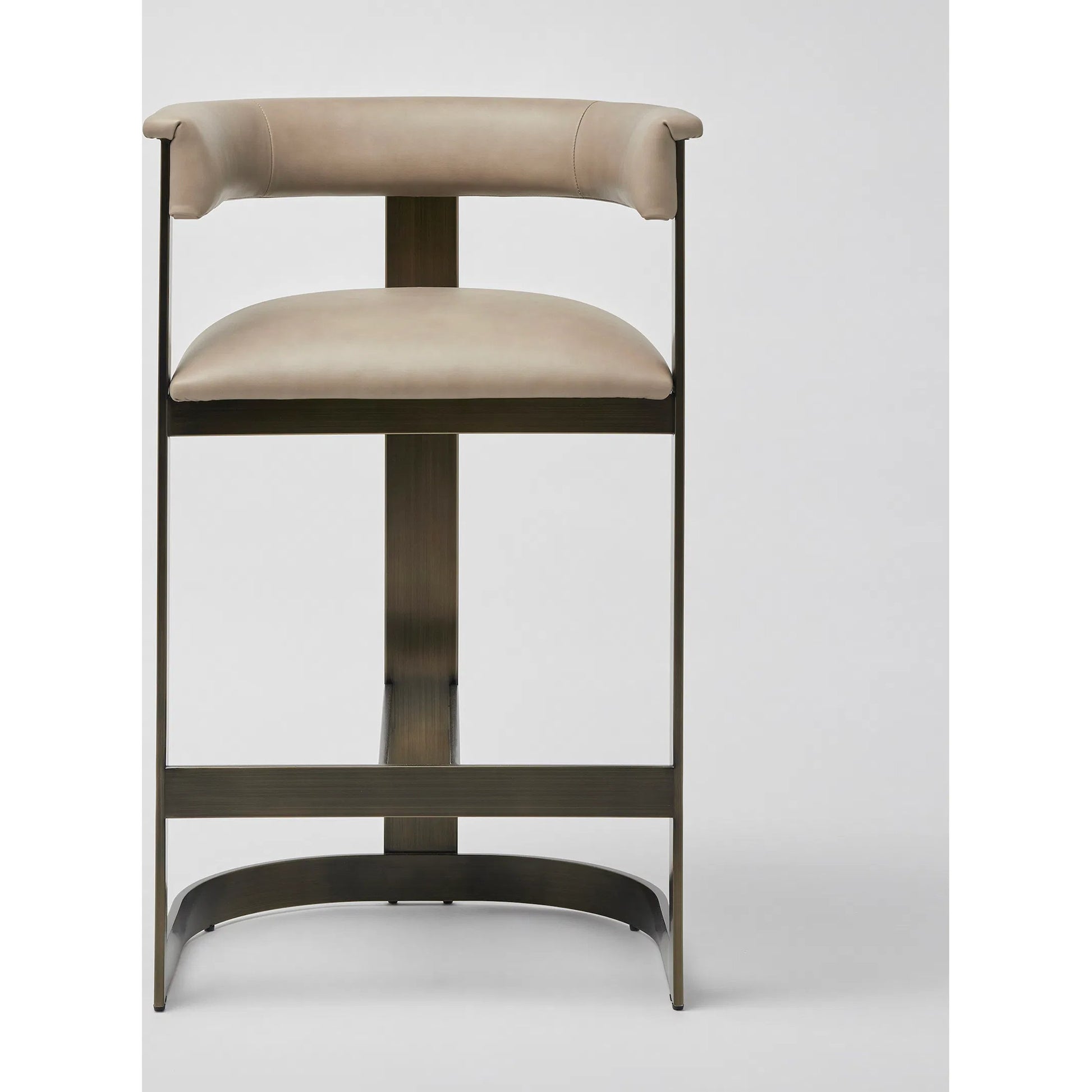 Darcy II Counter Stool by Interlude Home. Made from stainless steel, leather in a modern style.