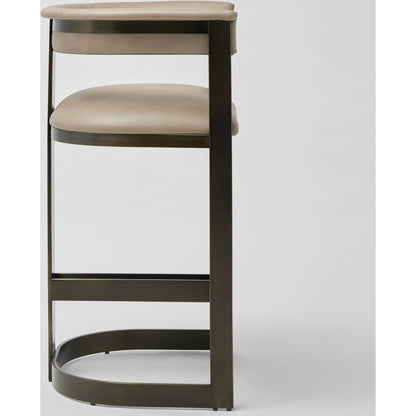 Darcy II Counter Stool by Interlude Home. Made from stainless steel, leather in a modern style.