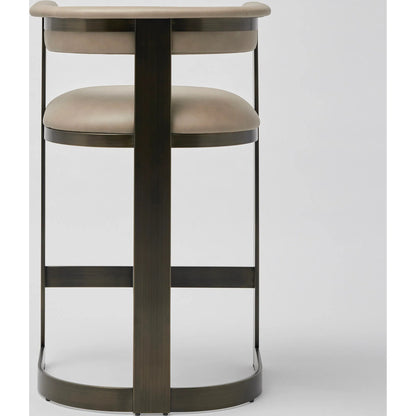Darcy II Counter Stool by Interlude Home. Made from stainless steel, leather in a modern style.