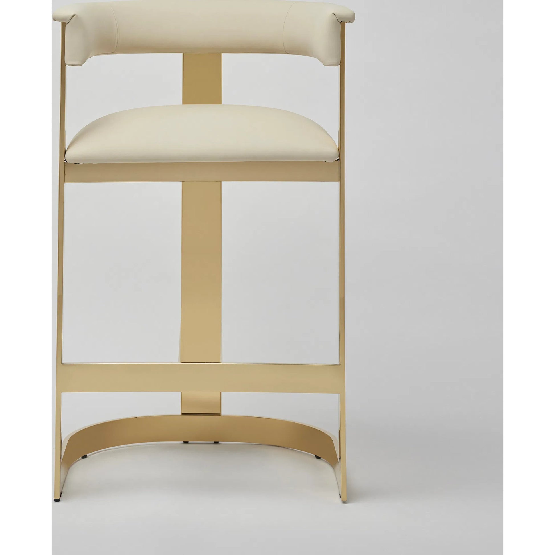 Darcy II Counter Stool by Interlude Home. Made from stainless steel, leather in a modern style.