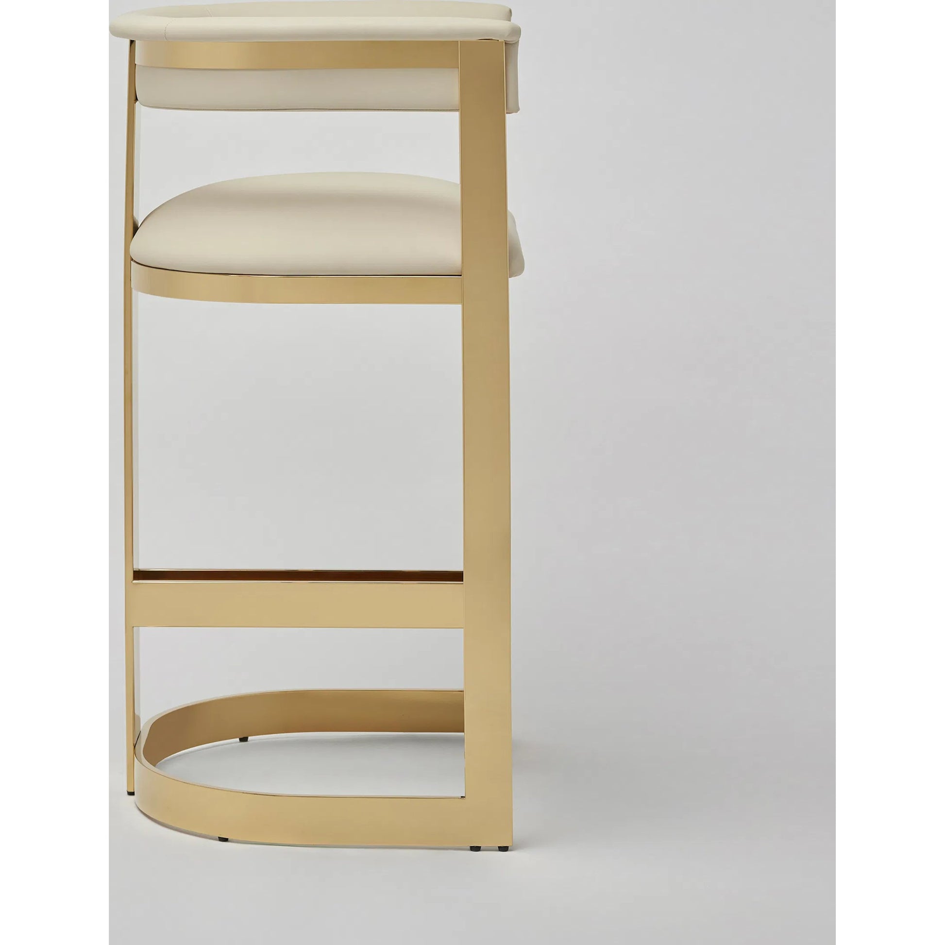 Darcy II Counter Stool by Interlude Home. Made from stainless steel, leather in a modern style.