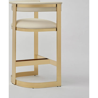 Darcy II Counter Stool by Interlude Home. Made from stainless steel, leather in a modern style.