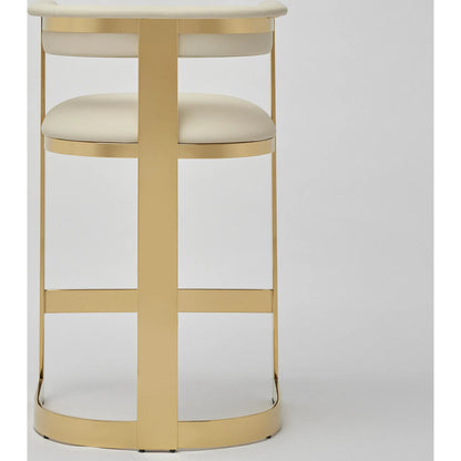 Darcy II Counter Stool by Interlude Home. Made from stainless steel, leather in a modern style.
