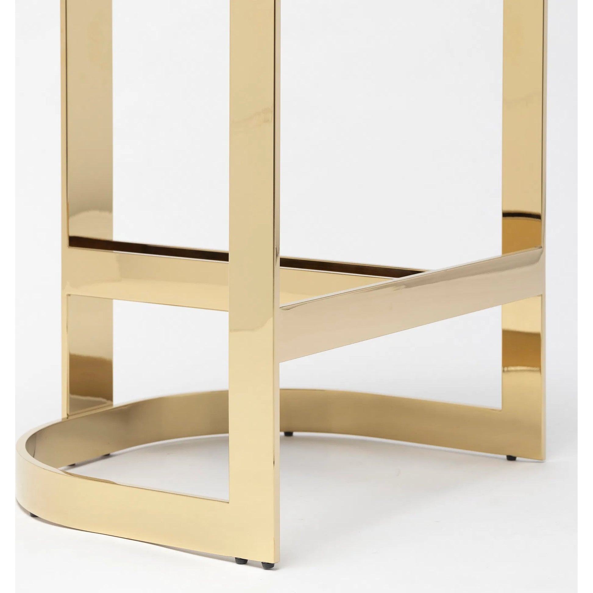 Darcy II Counter Stool by Interlude Home. Made from stainless steel, leather in a modern style.