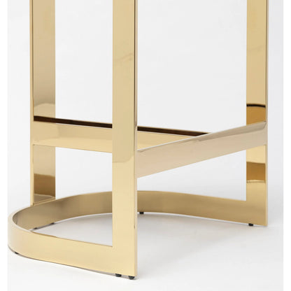 Darcy II Counter Stool by Interlude Home. Made from stainless steel, leather in a modern style.