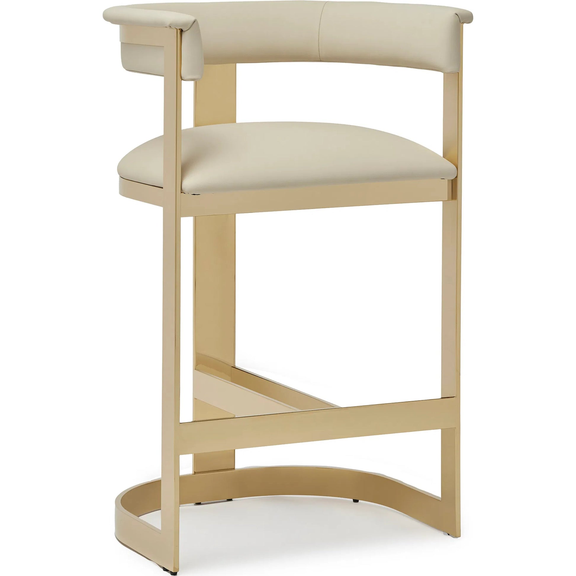 Darcy II Counter Stool by Interlude Home. Made from stainless steel, leather in a modern style.