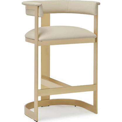 Darcy II Counter Stool by Interlude Home. Made from stainless steel, leather in a modern style.