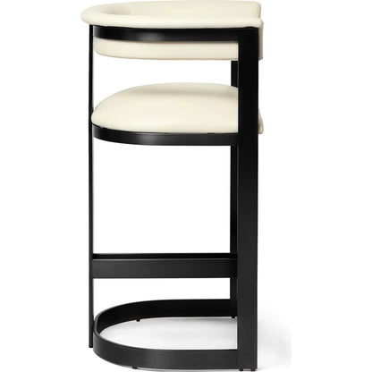 Darcy II Counter Stool by Interlude Home. Made from stainless steel, leather in a modern style.