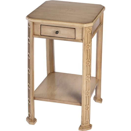 001 SI-2077689 | Additional Silo | Moyer Side Table with Storage by Butler Specialty Company in beige and antique beige. Made from rubberwood solids, mdf, cherry and maple veneers in a cottage & farmhouse style.