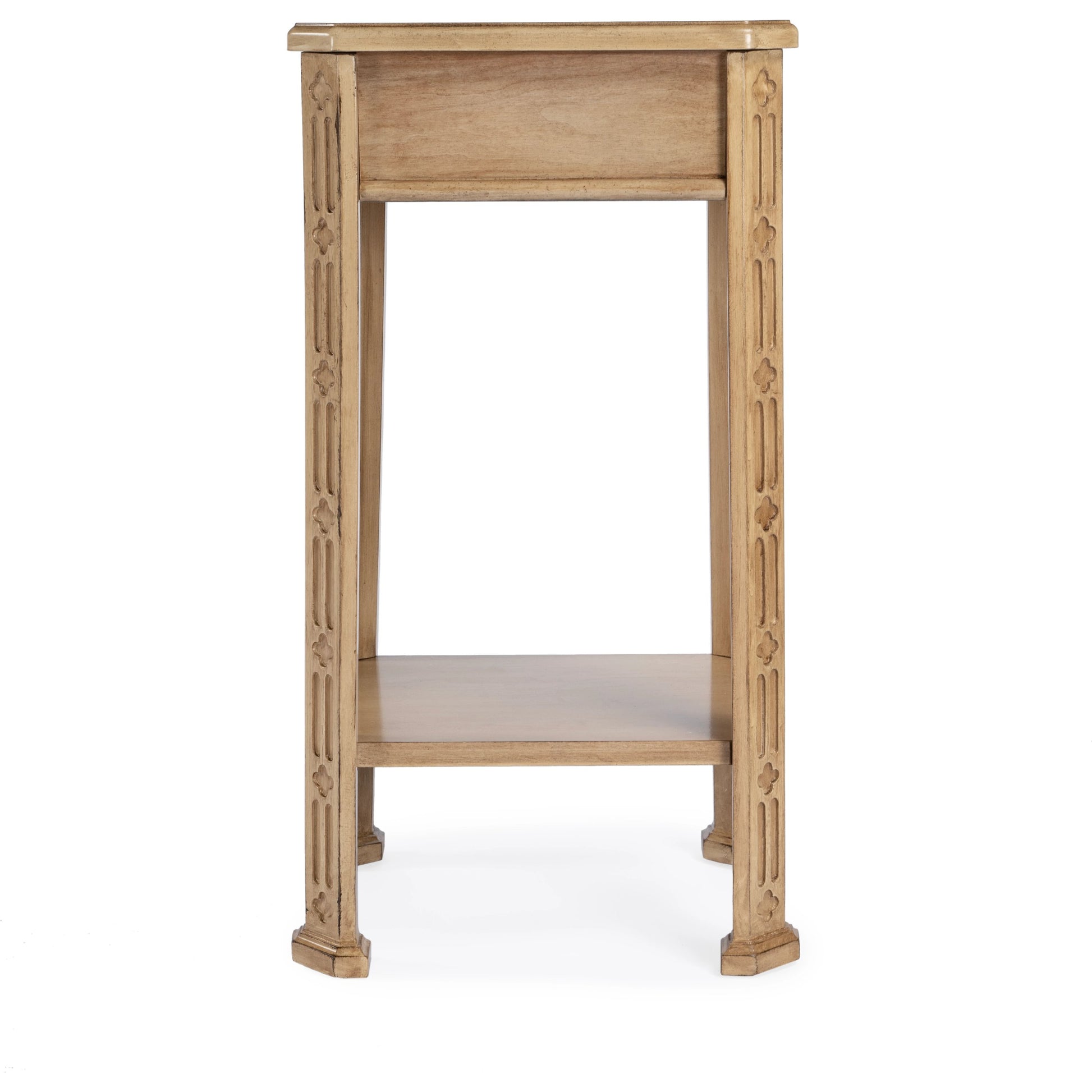 Moyer Side Table with Storage by Butler Specialty Company in beige and antique beige. Made from rubberwood solids, mdf, cherry and maple veneers in a cottage & farmhouse style.