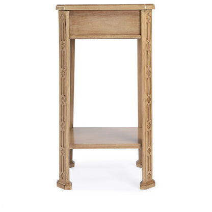 Moyer Side Table with Storage by Butler Specialty Company in beige and antique beige. Made from rubberwood solids, mdf, cherry and maple veneers in a cottage & farmhouse style.