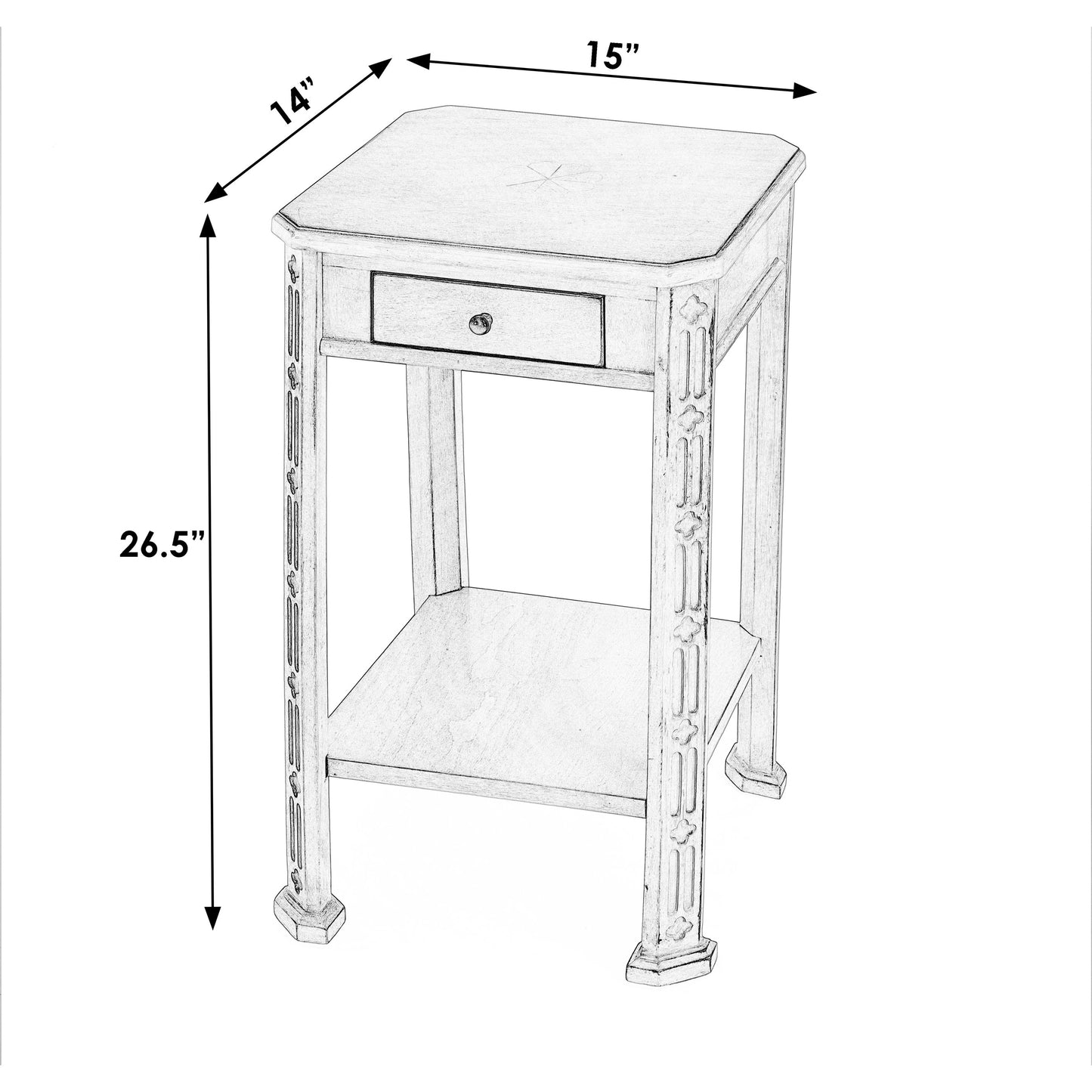 002 SI-2077689 | Additional Silo | Moyer Side Table with Storage by Butler Specialty Company in beige and antique beige. Made from rubberwood solids, mdf, cherry and maple veneers in a cottage & farmhouse style.