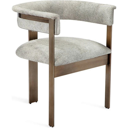 Darcy Hide Chair by Interlude Home in antique bronze, natural gray. Made from stainless steel, hide in a modern style.