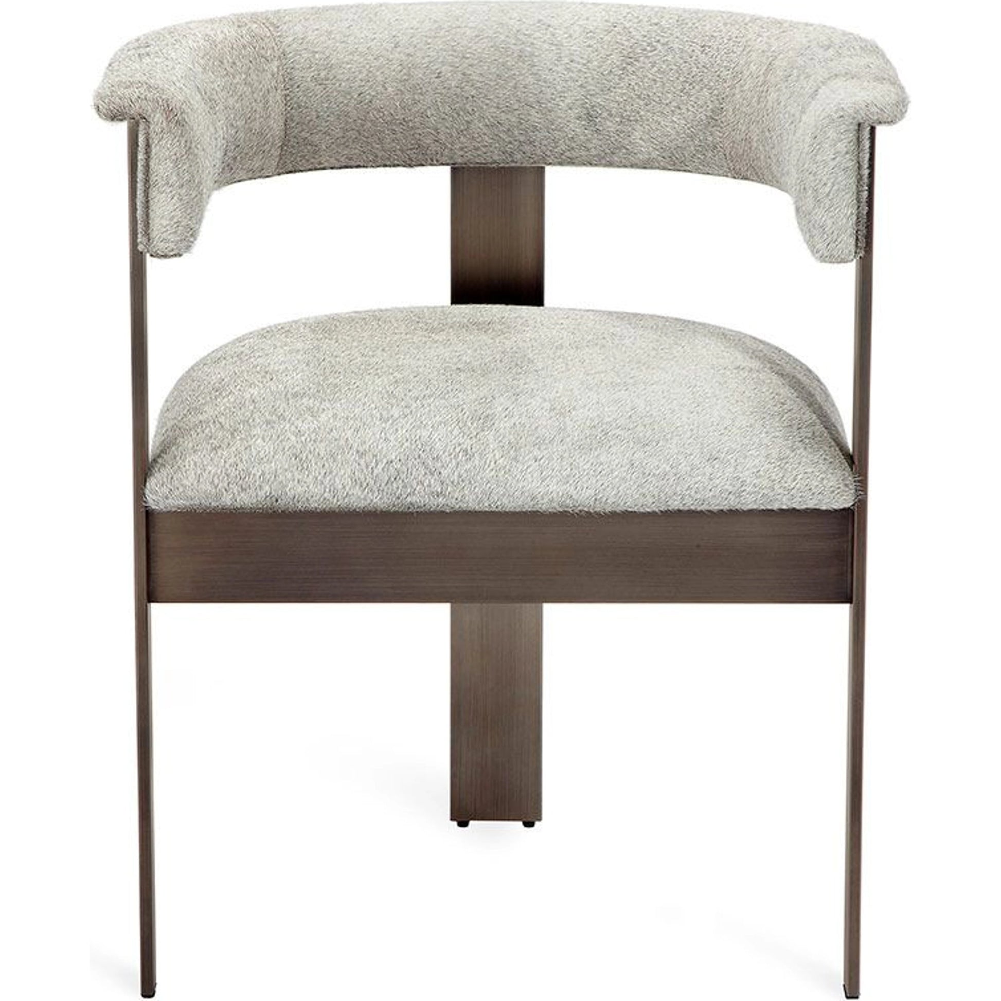 Darcy Hide Chair by Interlude Home in antique bronze, natural gray. Made from stainless steel, hide in a modern style.