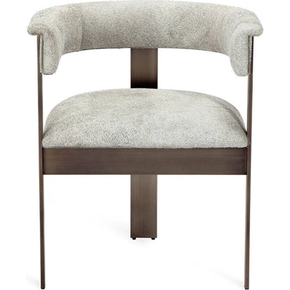 Darcy Hide Chair by Interlude Home in antique bronze, natural gray. Made from stainless steel, hide in a modern style.