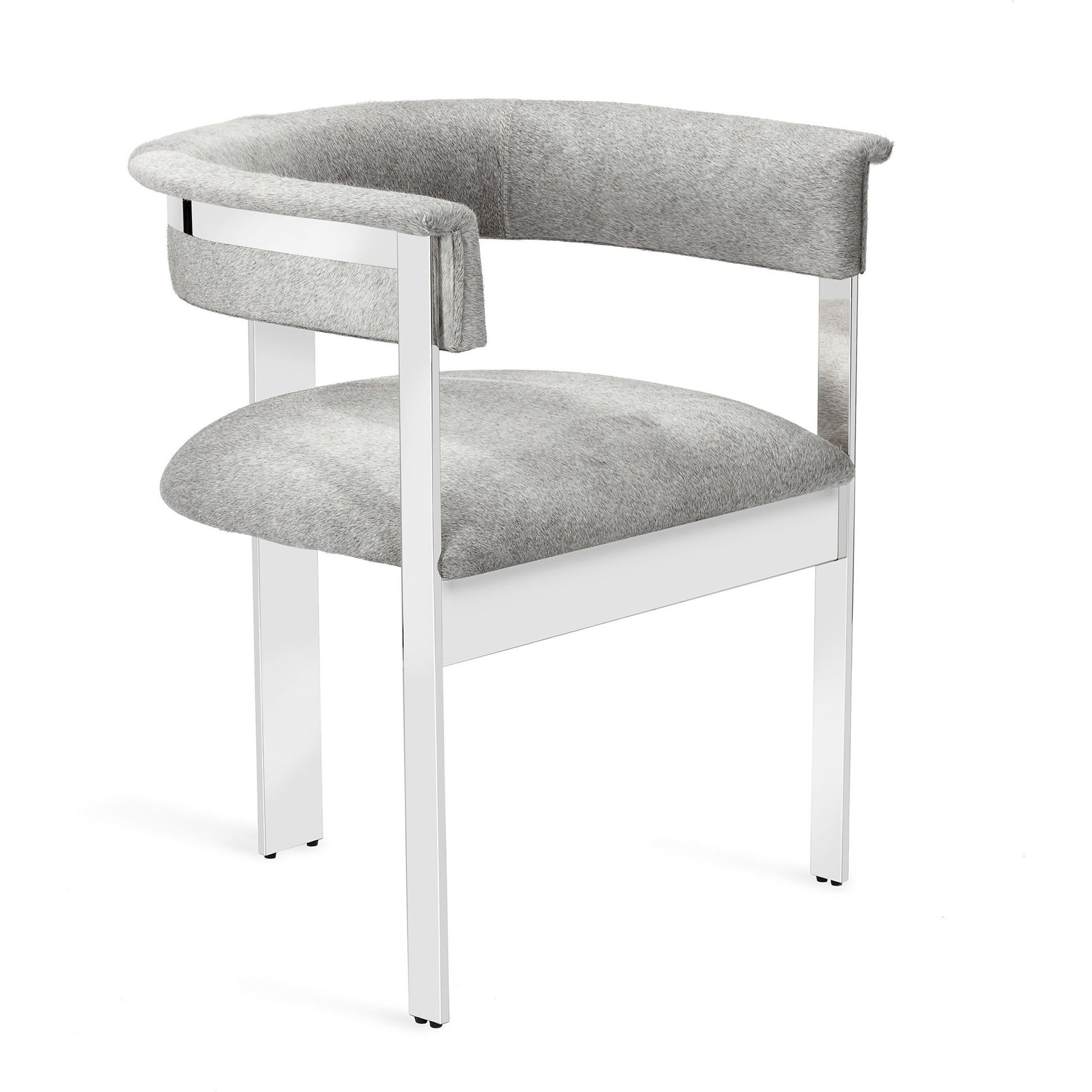 Darcy Hide Chair by Interlude Home in antique bronze, natural gray. Made from stainless steel, hide in a modern style.