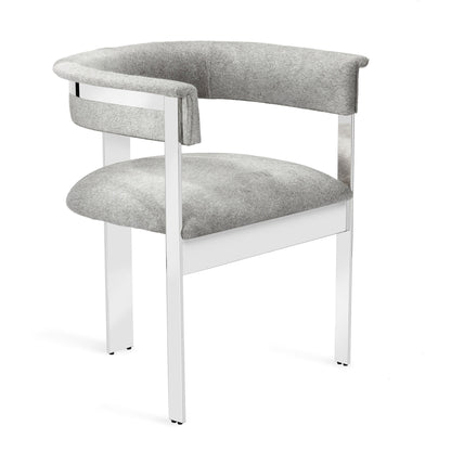 Darcy Hide Chair by Interlude Home in antique bronze, natural gray. Made from stainless steel, hide in a modern style.