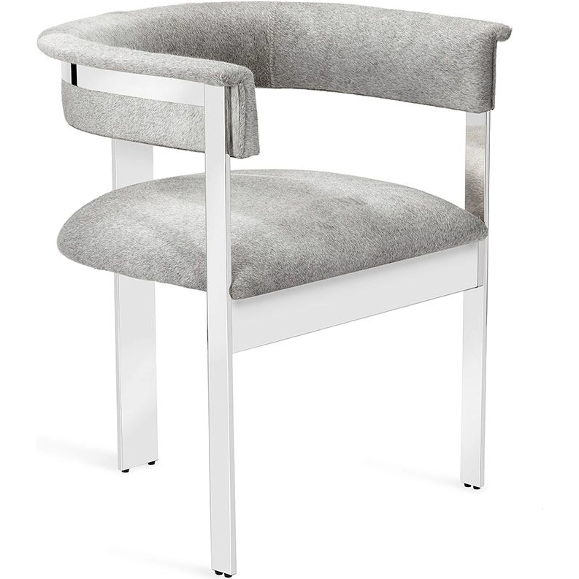 Darcy Hide Chair by Interlude Home in antique bronze, natural gray. Made from stainless steel, hide in a modern style.