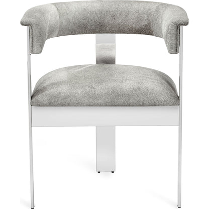 Darcy Hide Chair by Interlude Home in antique bronze, natural gray. Made from stainless steel, hide in a modern style.