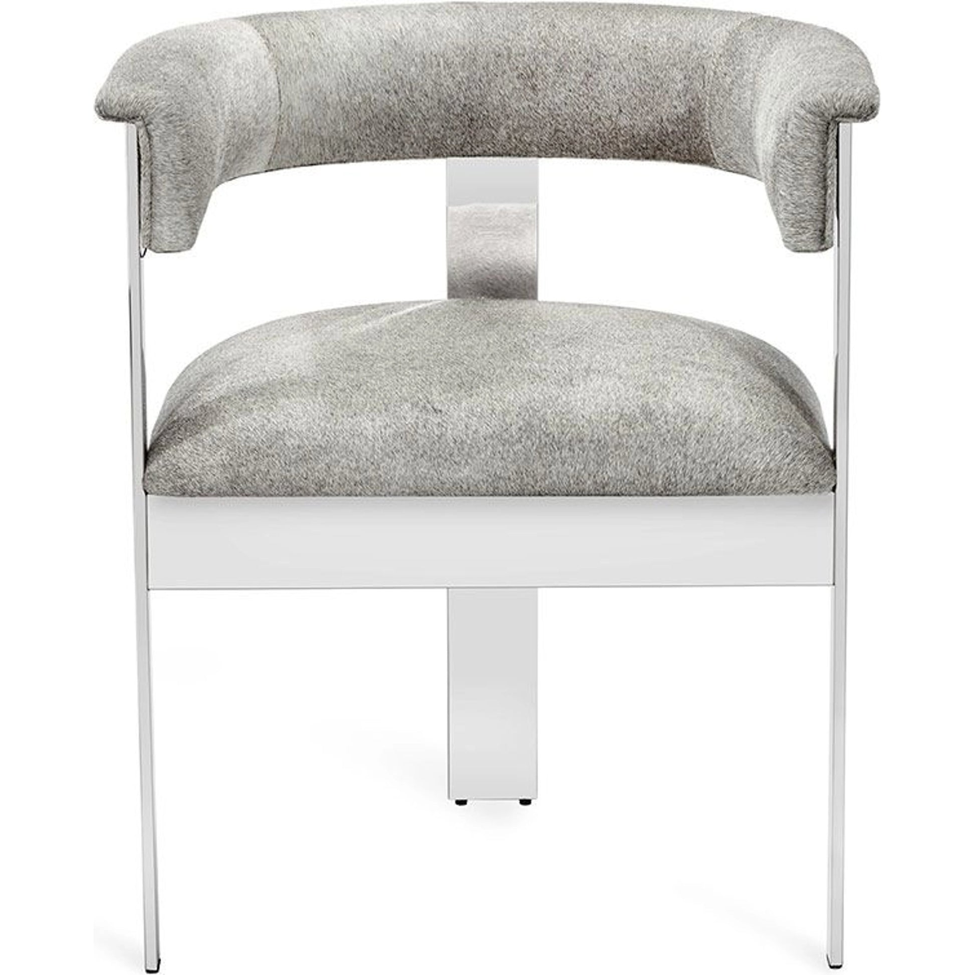 Darcy Hide Chair by Interlude Home in antique bronze, natural gray. Made from stainless steel, hide in a modern style.