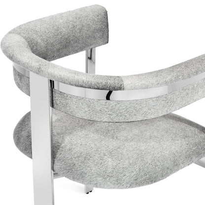 Darcy Hide Chair by Interlude Home in antique bronze, natural gray. Made from stainless steel, hide in a modern style.