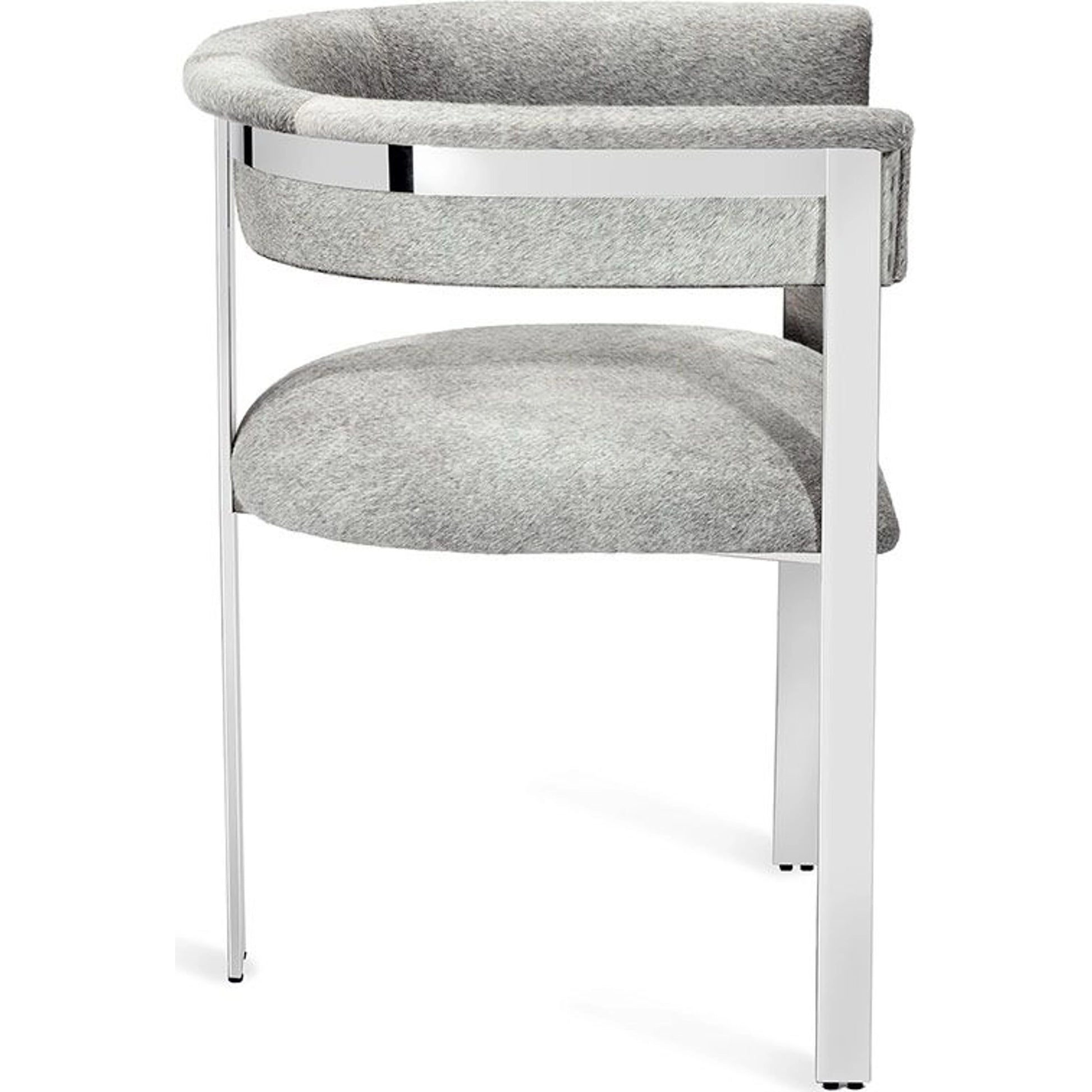 Darcy Hide Chair by Interlude Home in antique bronze, natural gray. Made from stainless steel, hide in a modern style.