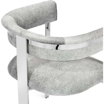 Darcy Hide Chair by Interlude Home in antique bronze, natural gray. Made from stainless steel, hide in a modern style.