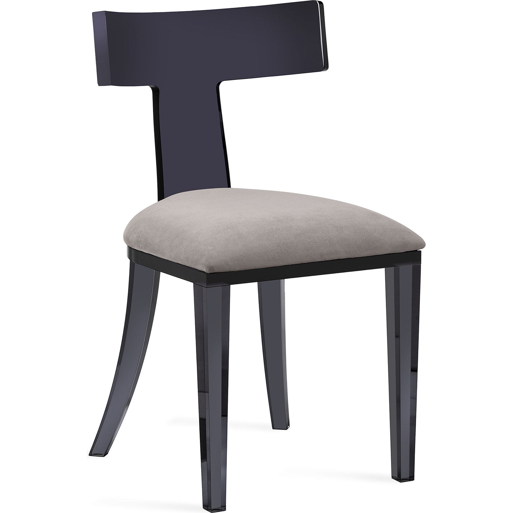 Tristan Acrylic Klismos Chair by Interlude Home in clear, gray. Made from acrylic, fabric in a modern style.