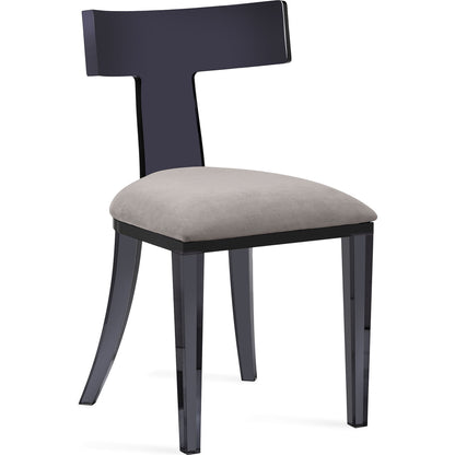 Tristan Acrylic Klismos Chair by Interlude Home in clear, gray. Made from acrylic, fabric in a modern style.