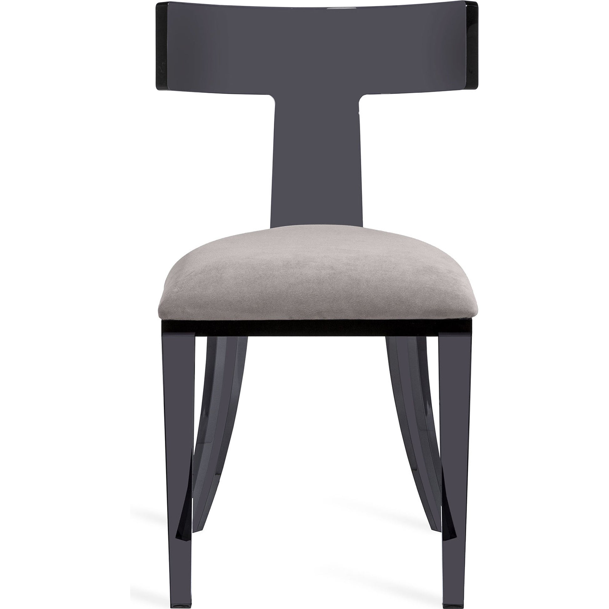 Tristan Acrylic Klismos Chair by Interlude Home in clear, gray. Made from acrylic, fabric in a modern style.
