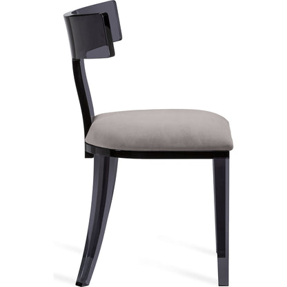 Tristan Acrylic Klismos Chair by Interlude Home in clear, gray. Made from acrylic, fabric in a modern style.
