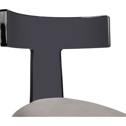 Tristan Acrylic Klismos Chair by Interlude Home in clear, gray. Made from acrylic, fabric in a modern style.