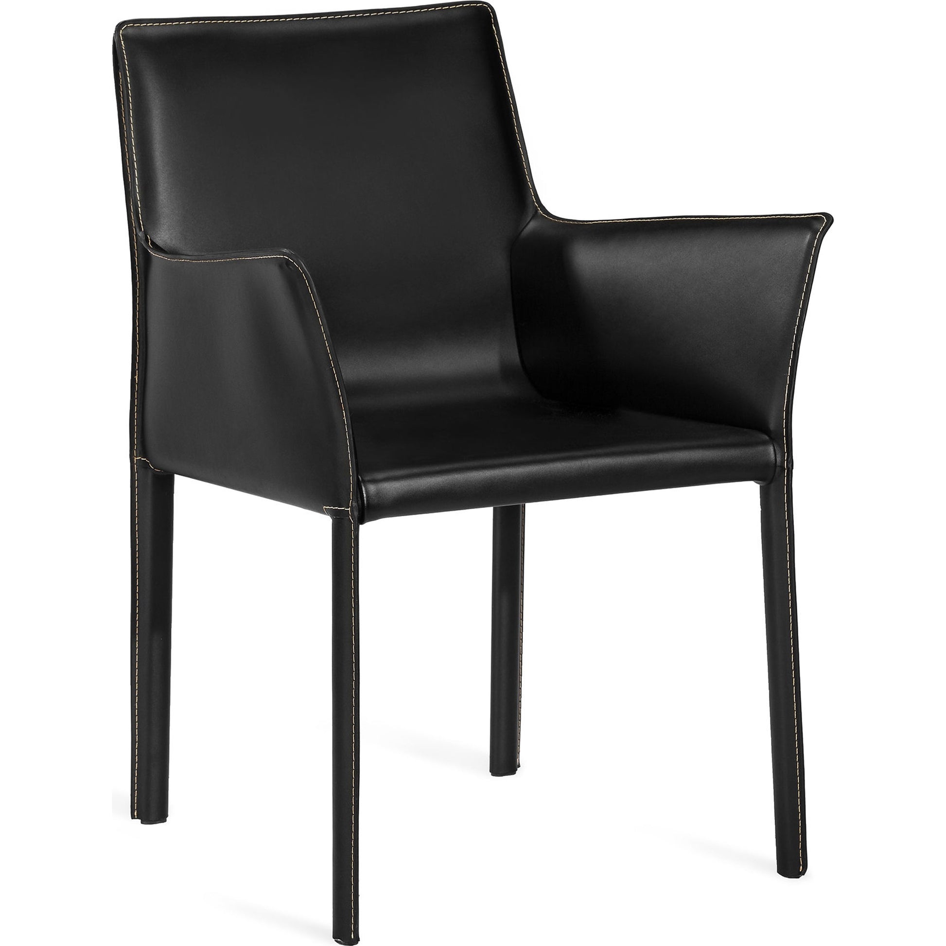 Jada Arm Chair by Interlude Home in mediterranean sand. Made from bonded leather, iron in a modern style.