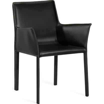 Jada Arm Chair by Interlude Home in mediterranean sand. Made from bonded leather, iron in a modern style.