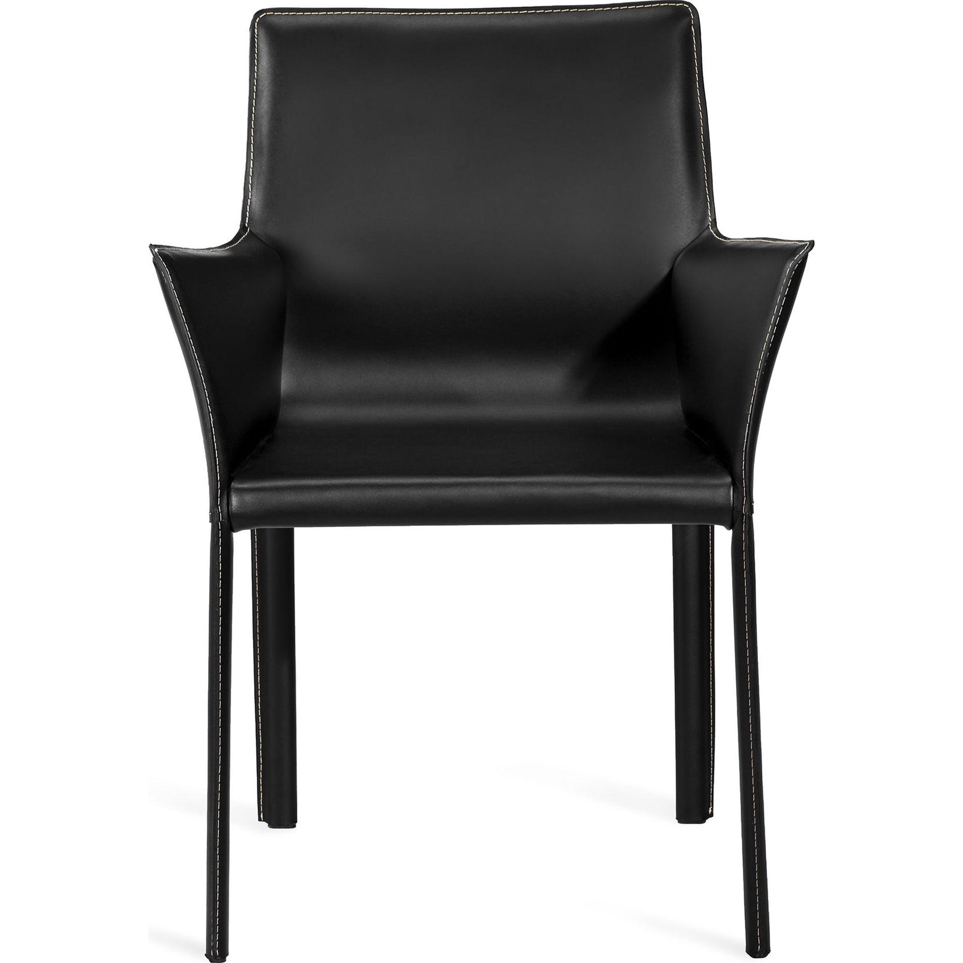 Jada Arm Chair by Interlude Home in mediterranean sand. Made from bonded leather, iron in a modern style.