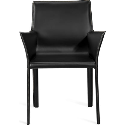 Jada Arm Chair by Interlude Home in mediterranean sand. Made from bonded leather, iron in a modern style.