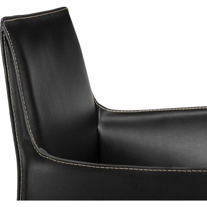 Jada Arm Chair by Interlude Home in mediterranean sand. Made from bonded leather, iron in a modern style.