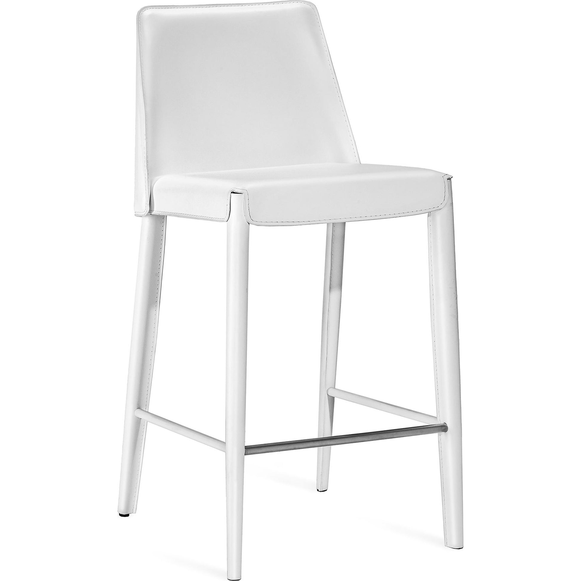 Malin Counter Stool by Interlude Home. Made from leather, stainless steel in a modern style.