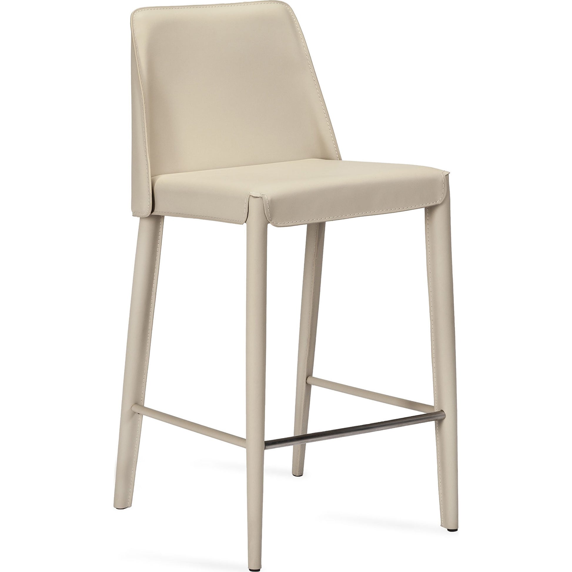 Malin Counter Stool by Interlude Home. Made from leather, stainless steel in a modern style.