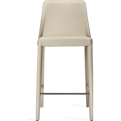Malin Counter Stool by Interlude Home. Made from leather, stainless steel in a modern style.