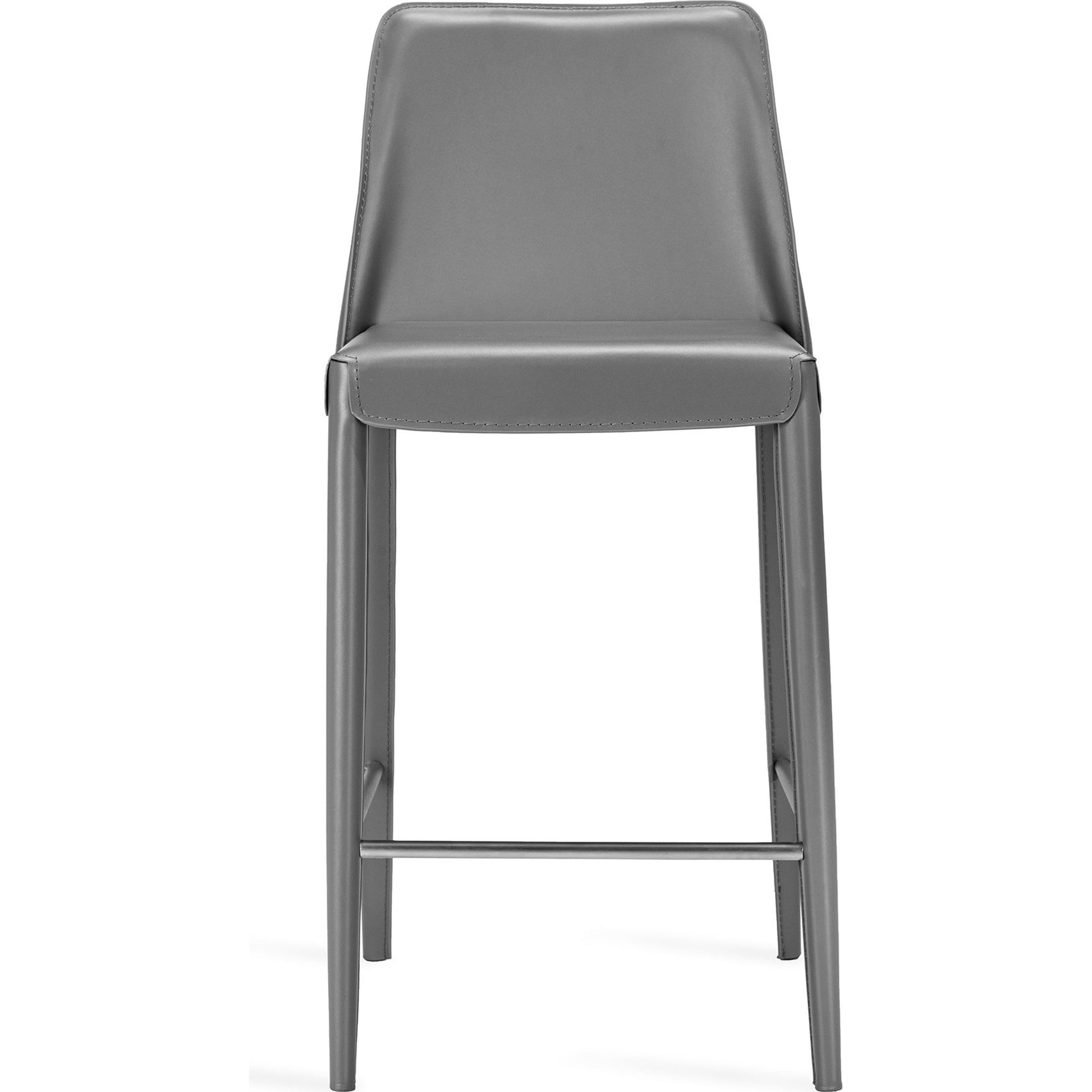 Malin Counter Stool by Interlude Home. Made from leather, stainless steel in a modern style.