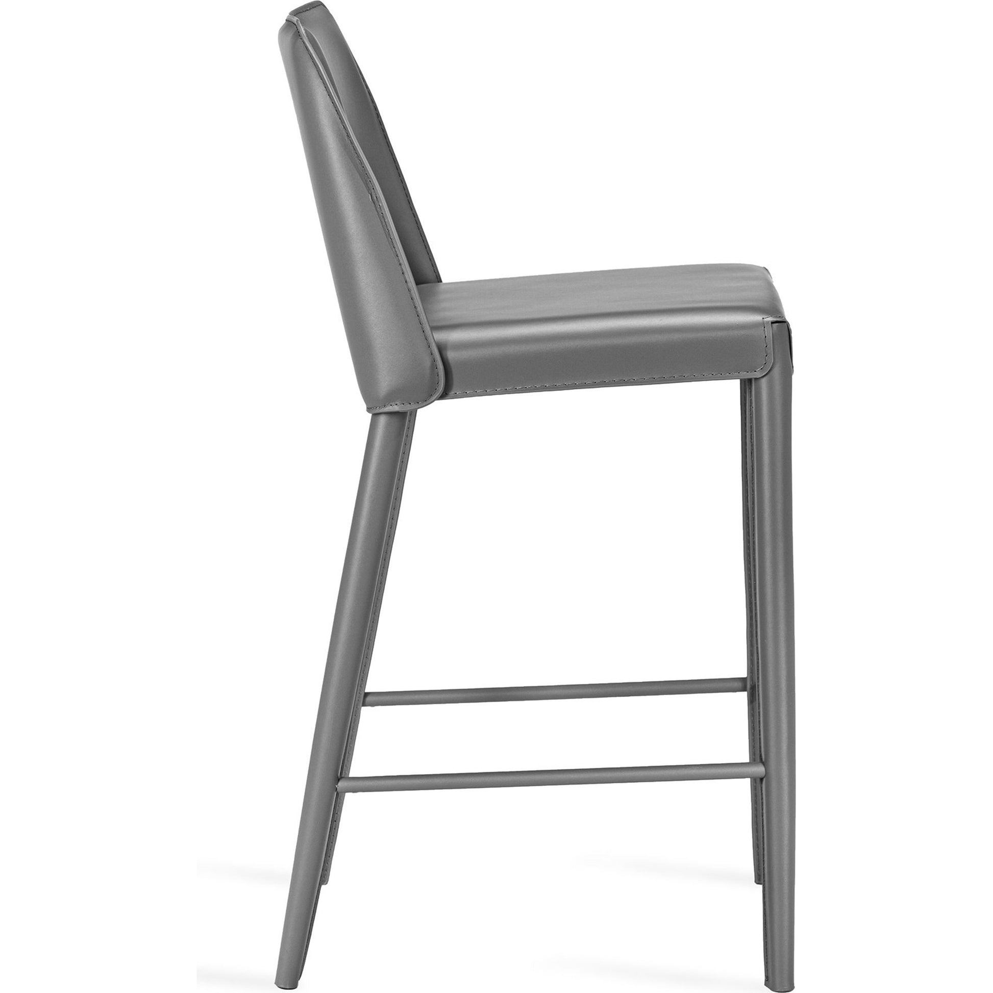 Malin Counter Stool by Interlude Home. Made from leather, stainless steel in a modern style.