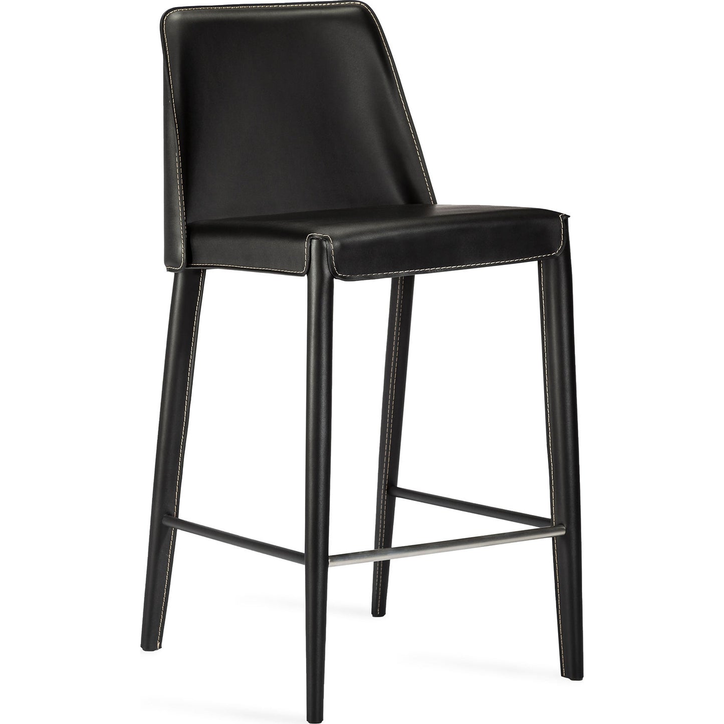 003 SR-760117 | Primary Silo | Malin Counter Stool by Interlude Home. Made from leather, stainless steel in a modern style.