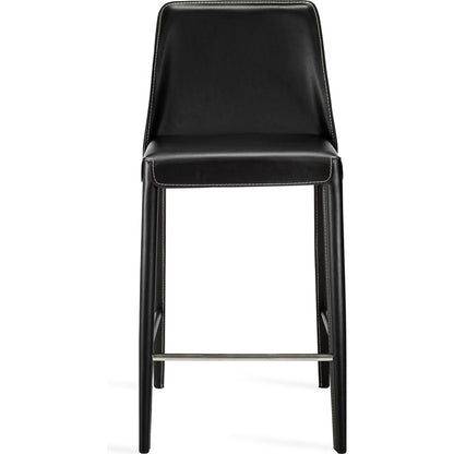 Malin Counter Stool by Interlude Home. Made from leather, stainless steel in a modern style.