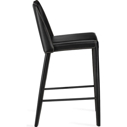 Malin Counter Stool by Interlude Home. Made from leather, stainless steel in a modern style.