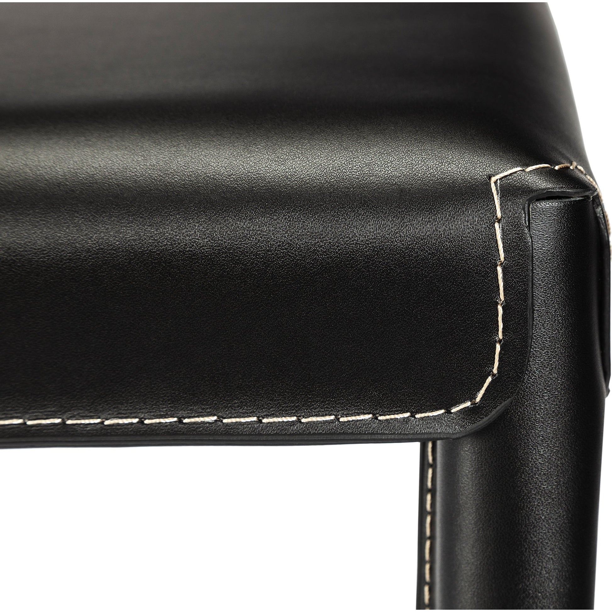 Malin Counter Stool by Interlude Home. Made from leather, stainless steel in a modern style.