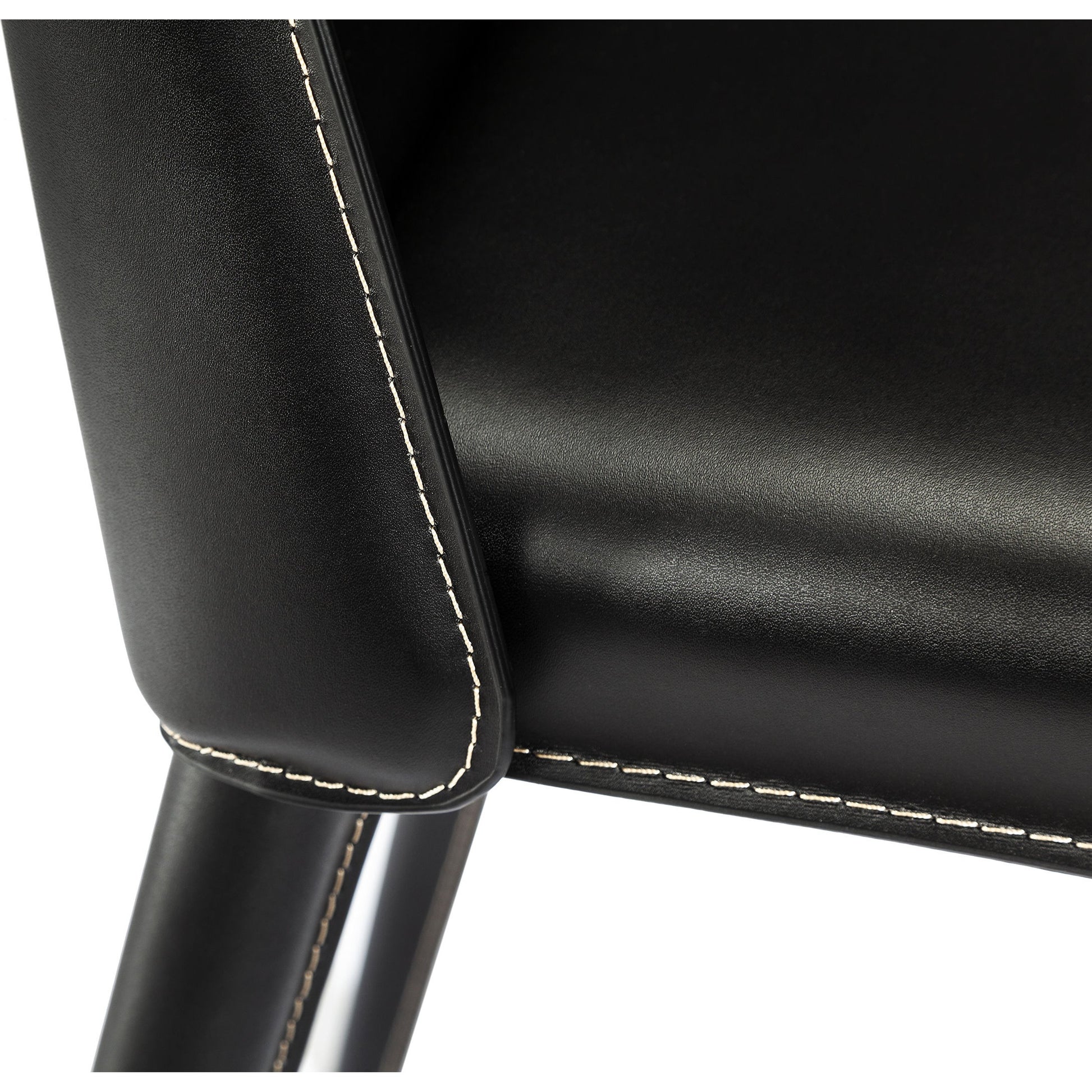 Malin Counter Stool by Interlude Home. Made from leather, stainless steel in a modern style.