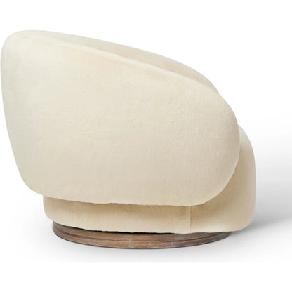 Willow Lounge Chair by Interlude Home in cream and autumn brown. Made from wood in a transitional style.