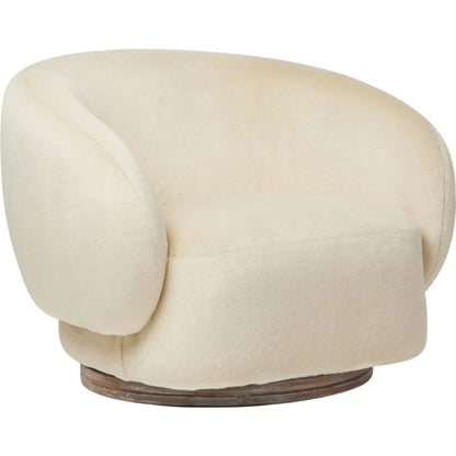 Willow Lounge Chair by Interlude Home in cream and autumn brown. Made from wood in a transitional style.
